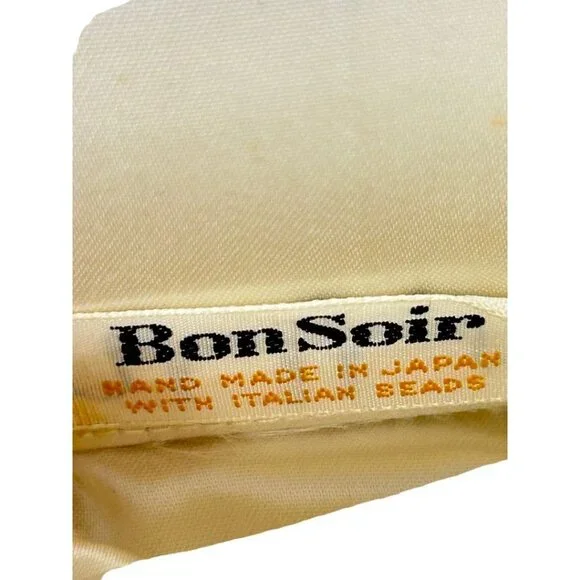 Bon Soir Vintage 1950s Beaded Clutch Handbag Hand Made in Japan Italian Beads We - Picture 6 of 6